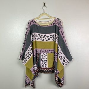 ODDY Multicolor Patterned Poncho